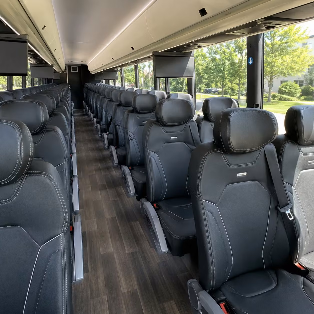 norman charter bus rental interior